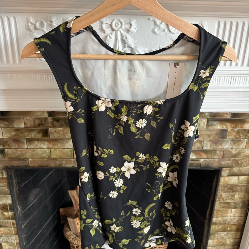 Floral Black Short Sleeve Top
